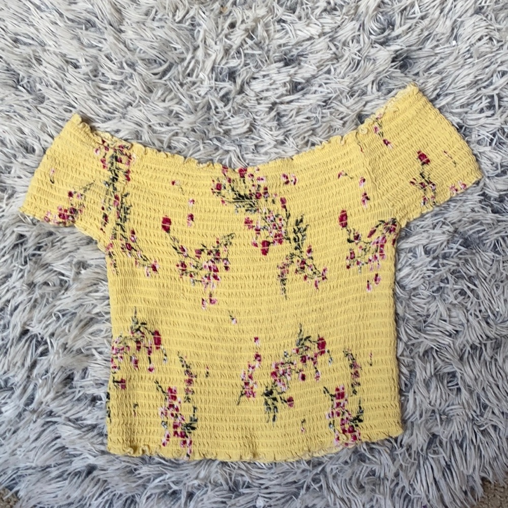 Pacsun yellow floral crop top